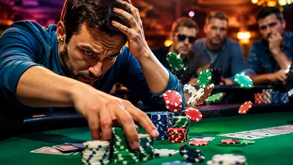 Poker chips table